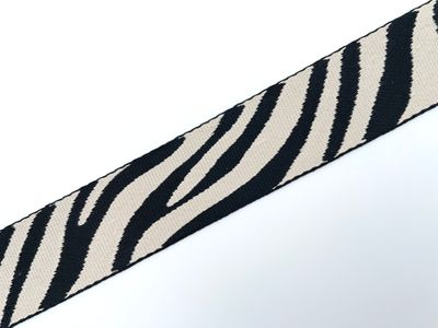 Gurtband 38 mm Gurtband 38 mm "Zebra" Hellbeige Schwarz
