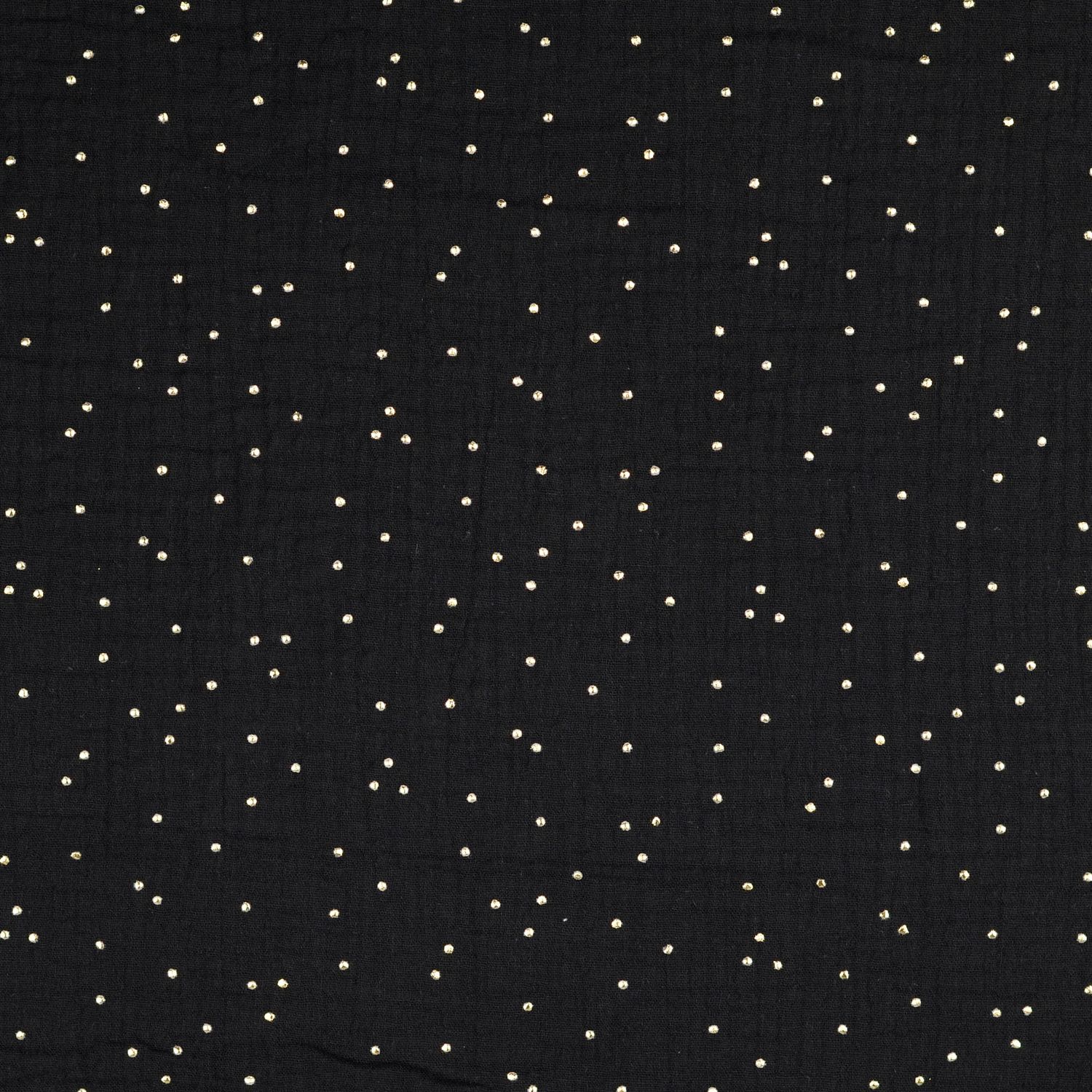 Musselin "Gold Dots" Schwarz