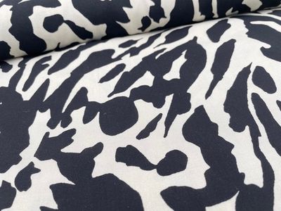 Bambus Popeline Bambus Popeline "Animal Print" Sand / Schwarz