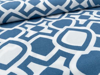 Viskose Twill Frau Maerz Viskose Twill Frau Maerz "Geometrisches Muster" Jeansblau