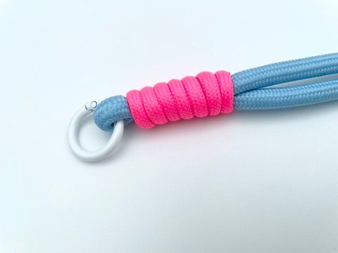 Kordel mit Karabiner Hellblau Neon Pink