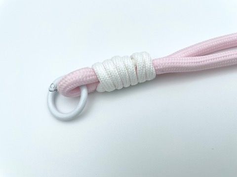 Kordel mit Karabiner Rosa Weiß