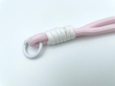 Kordel mit Karabiner Rosa Weiß