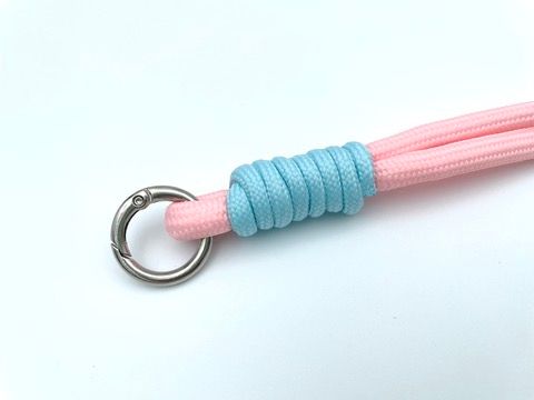 Kordel mit Karabiner Rosa Hellblau