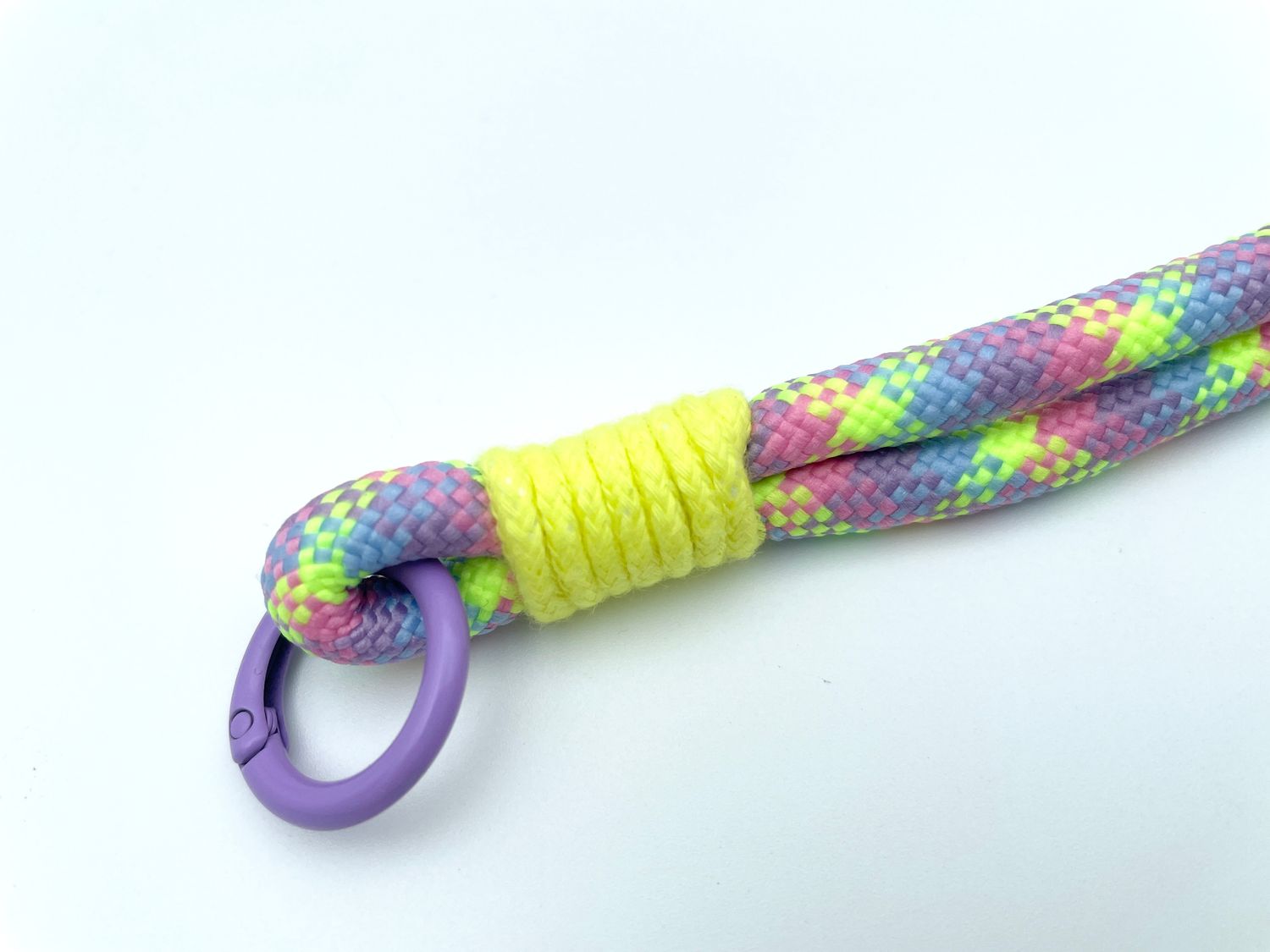Kordel mit Karabiner Lila Neon Gelb