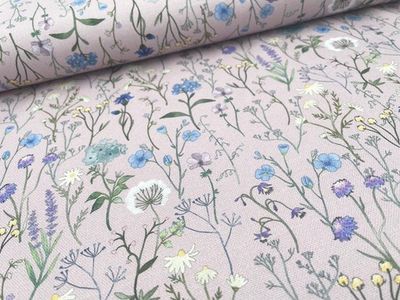 Baumwoll Canvas Baumwoll Canvas "Wildblumen" Old Rose