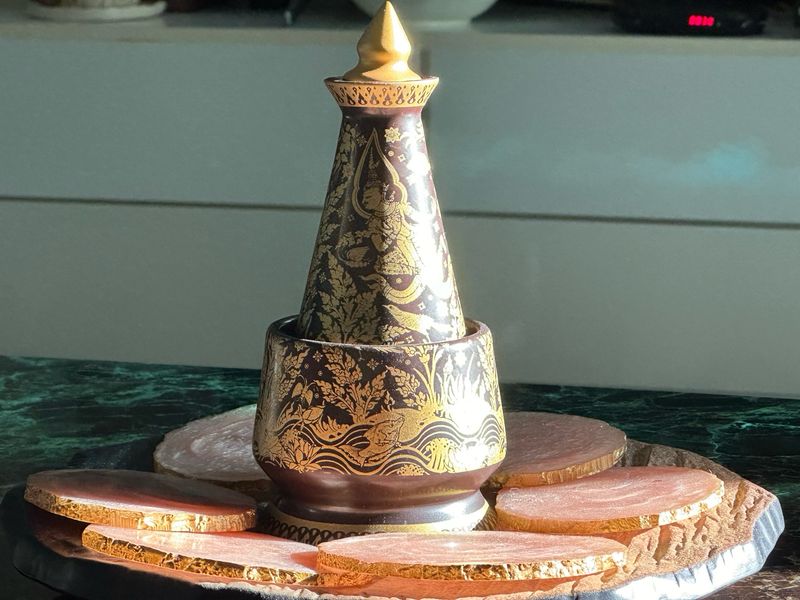 Ceramic Gold-Painted Water Yantra