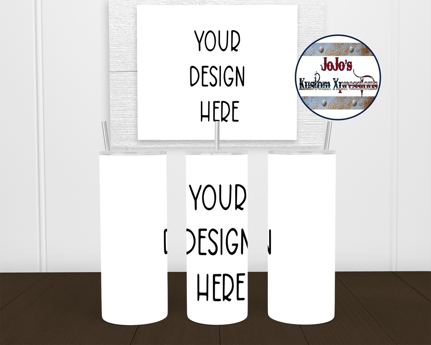Custom Design 20oz White Stainless Steel Skinny Tumbler