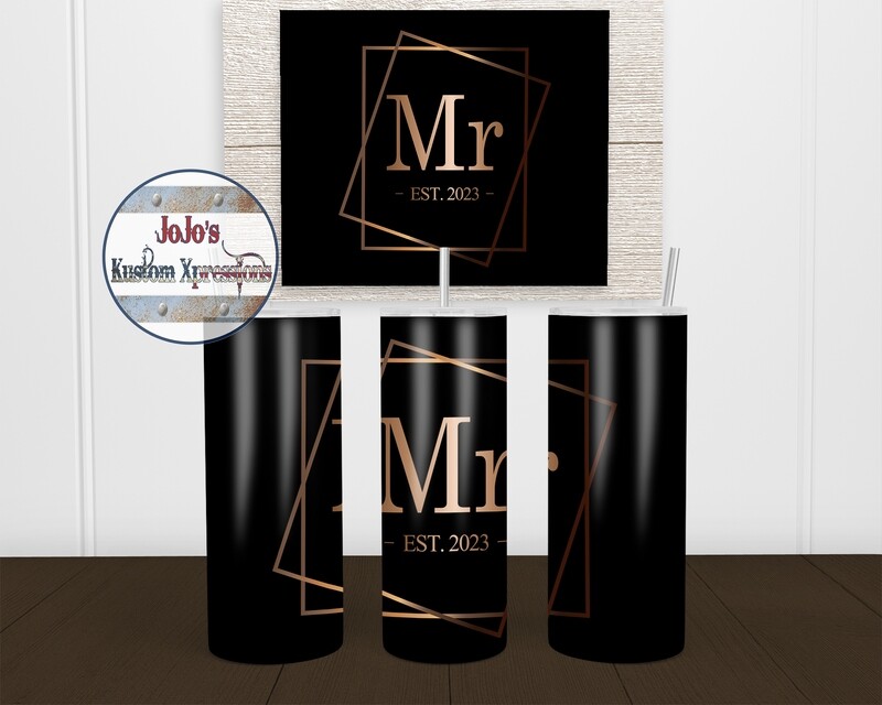 Mr. &amp; Mrs 20oz Skinny Tumbler Set
