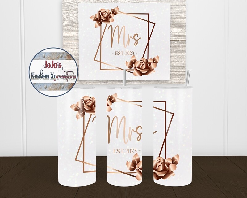 Mr. &amp; Mrs 20oz Skinny Tumbler Set