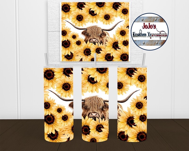 Highland Cow Sunflower