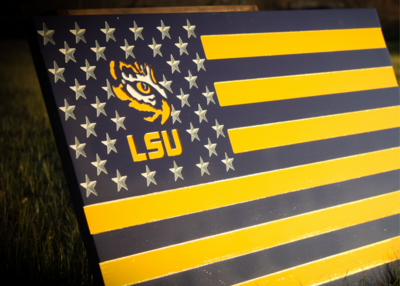 College Themed Wooden Flags