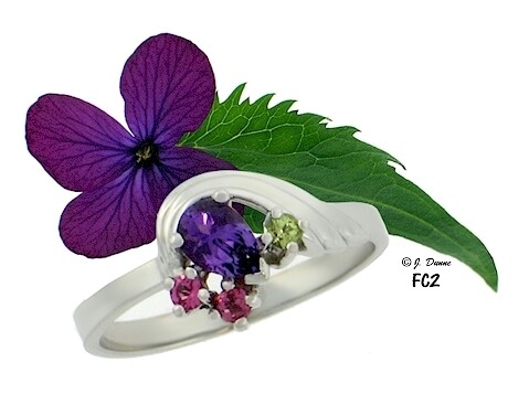 #FC2 Custom Set Birthstone Mothers Ring With Pear-Shape Major and Round Accent Stones