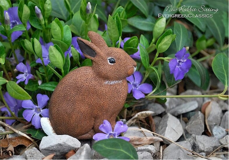 Cottontail Rabbit Sitting | Hand Painted Christmas Ornament &amp; Decorative Magnet