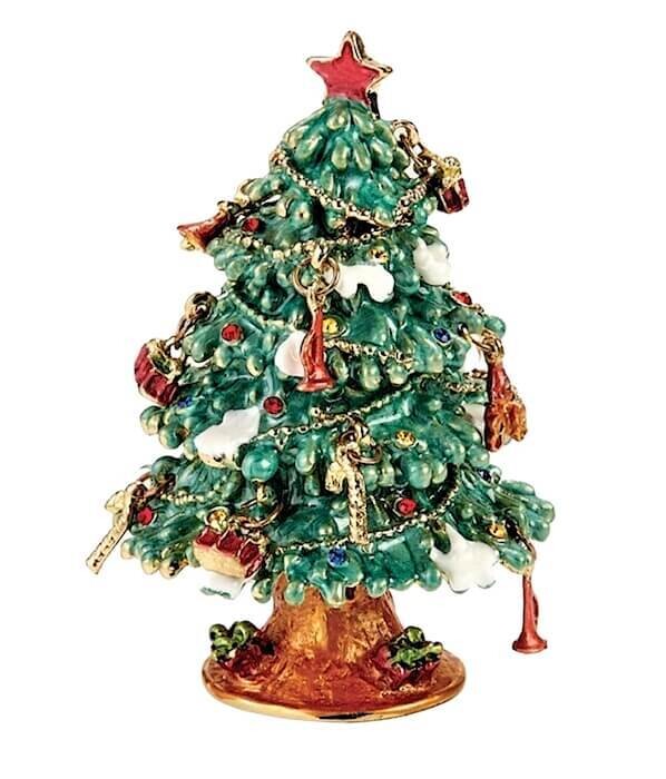 Christmas Tree With Ornaments Trinket Box