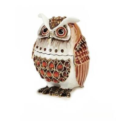 Stoutly Little Brown Owl Trinket Box