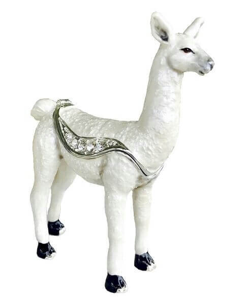 White Llama Trinket Box