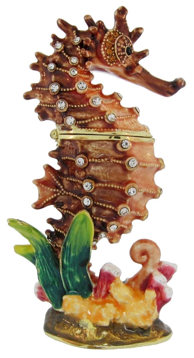 Brown Seahorse Trinket Box