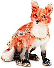 Red Fox Sitting Trinket Box