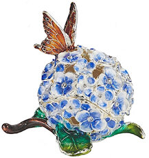 Blue Hydrangeas with Butterfly Trinket Box
