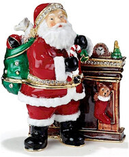 Santa by the Fireplace Trinket Box