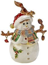 Snowman With Squirrel Trinket Box