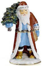 Woodland Santa Claus With Christmas Tree Trinket Box