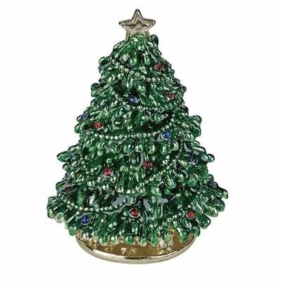 Christmas Tree With Bead Garland Trinket Box