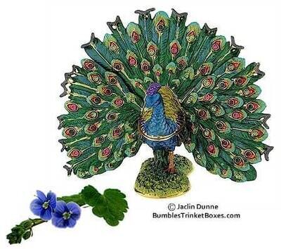 Fanned Peacock Trinket Box