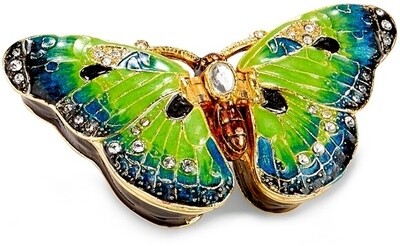 Green and Blue Butterfly Trinket Box