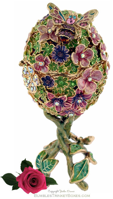 Beautiful Floral Egg Trinket Box