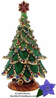Christmas Tree With Bejeweled Trim Trinket Box