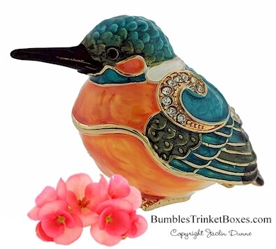 Mini Kingfisher Trinket Box