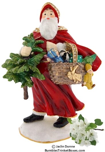Father Christmas With Presents Trinket Box