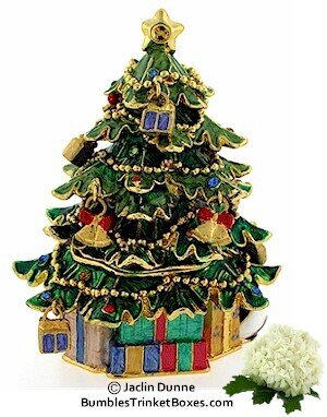 Christmas Tree With Presents Trinket Box