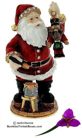 Santa With Nutcracker Trinket Box