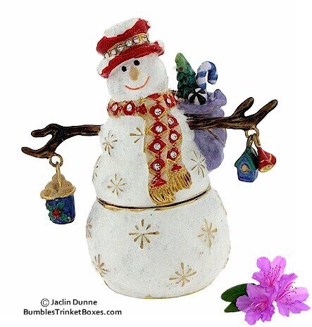 Whimsical Snowman Trinket Box