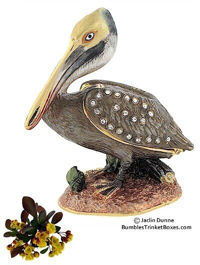 Brown Pelican Trinket Box