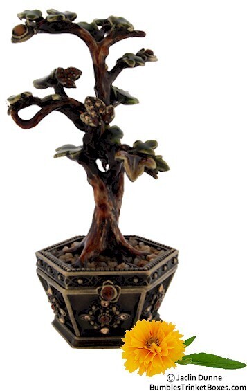 Golden Bonsai Tree Trinket Box