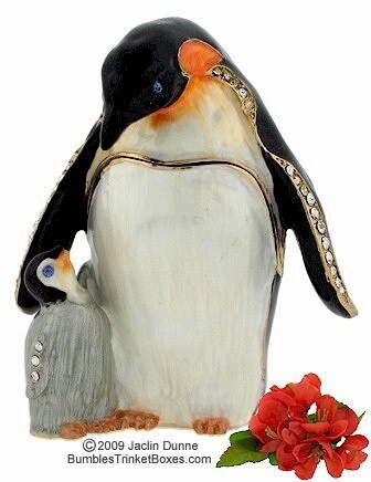 Penguine and Chick Trinket Box