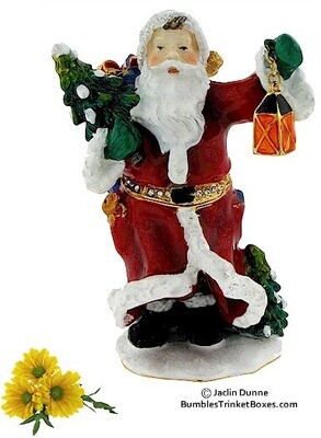 Santa With Lantern Trinket Box
