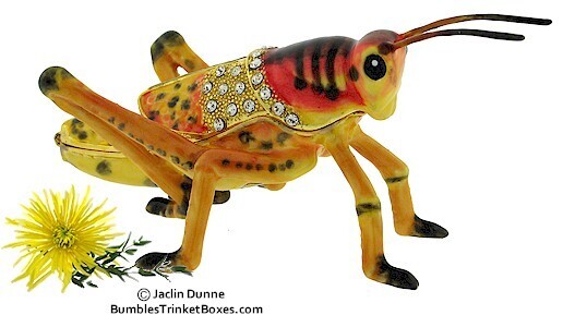 Yellow Grasshopper Trinket Box