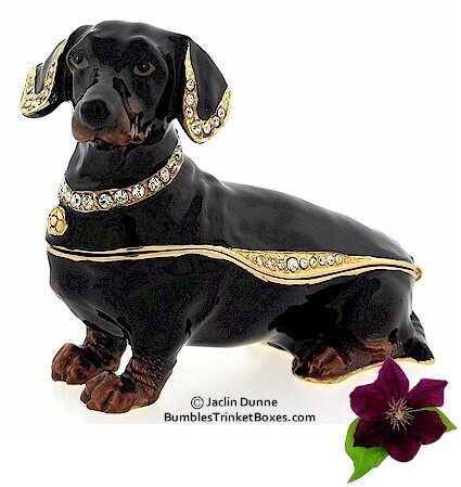Black Dachshund Dog Trinket Box