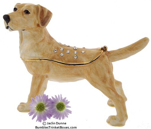 Yellow Labrador Retriever Standing Trinket Box