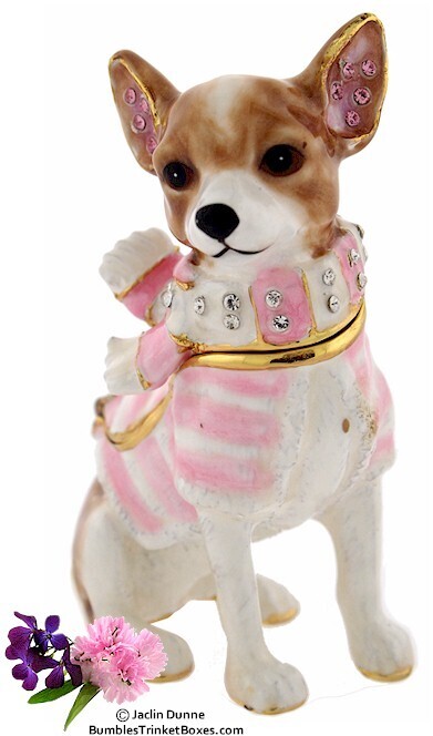 Chihuahua with Scarf Trinket Box