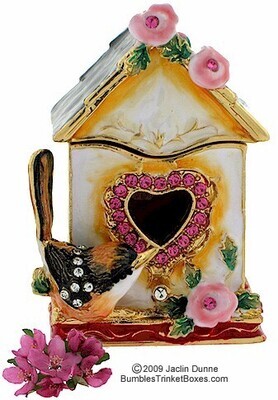 Home Sweet Home Wren Birdhouse Trinket Box