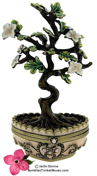 Bonsai Tree- Pink Dogwood Trinket Box