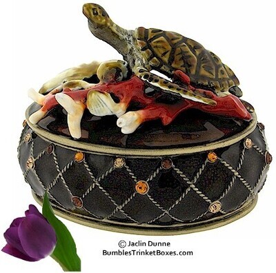 Turtle With Shell Trinket Box