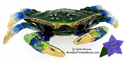 Crab- Blue and Green Trinket Box