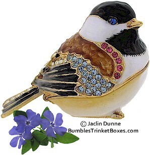 Miniature Chickadee Trinket Box